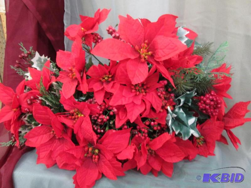 Red Poinsettias with berries qty 10...