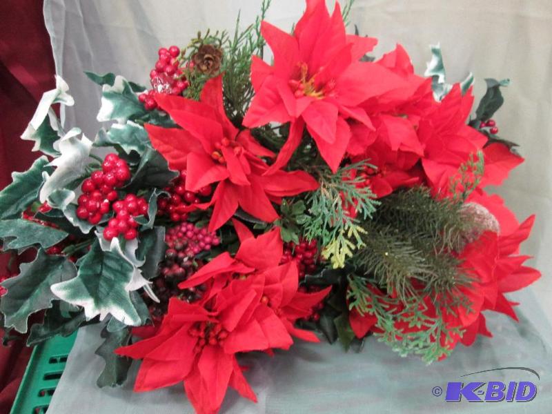Red Poinsettia with berries qty 10...