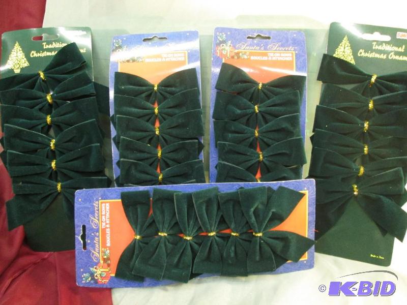 Green felt christmas bows qty 5...
