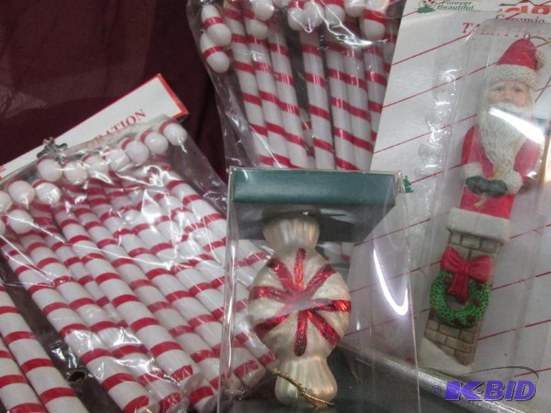 Candy canes tree decorations, and misc....