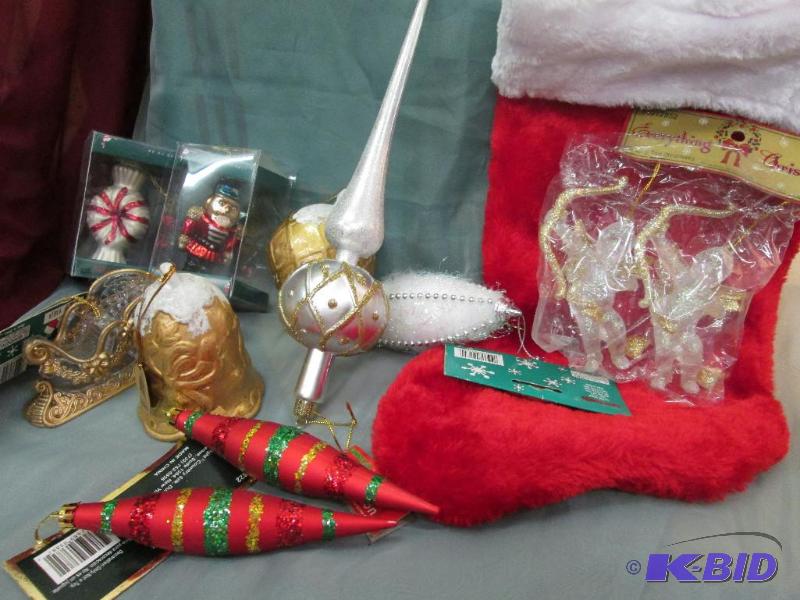 Tree ornaments and res stocking...