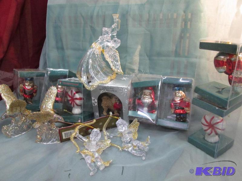 Ornaments of eagles, dog, candy, angles...