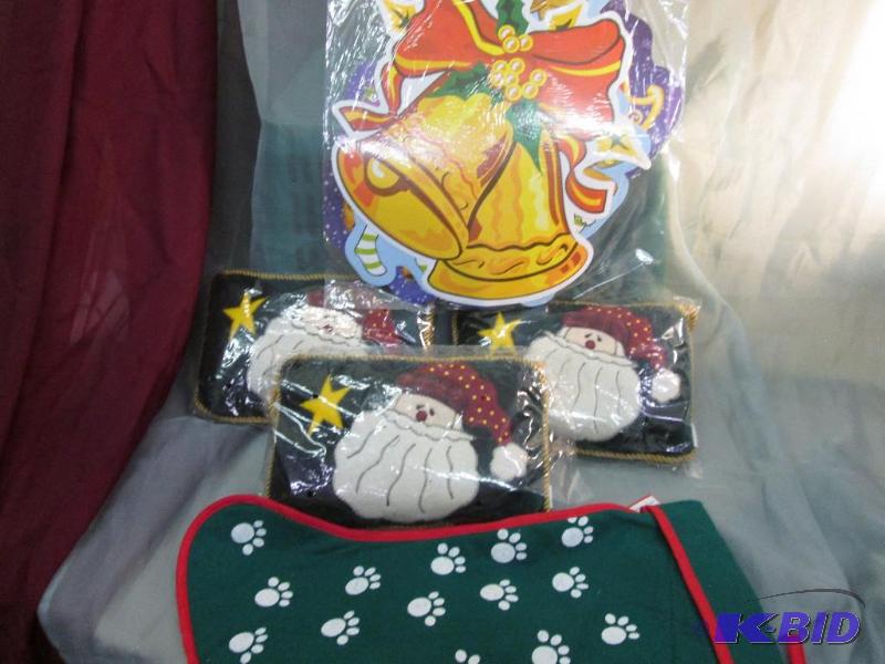 Santa pillows, stocking, wall cutouts...