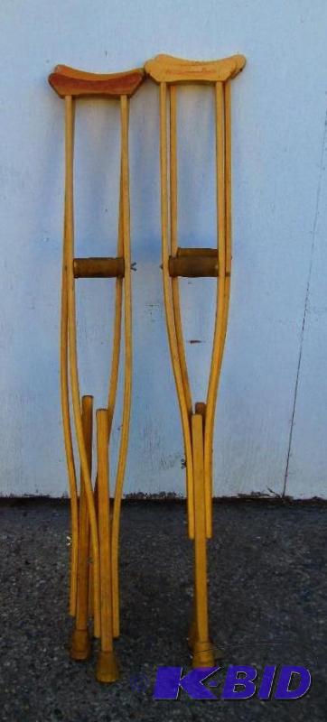 lot 103 image: 2 pair of crutches...