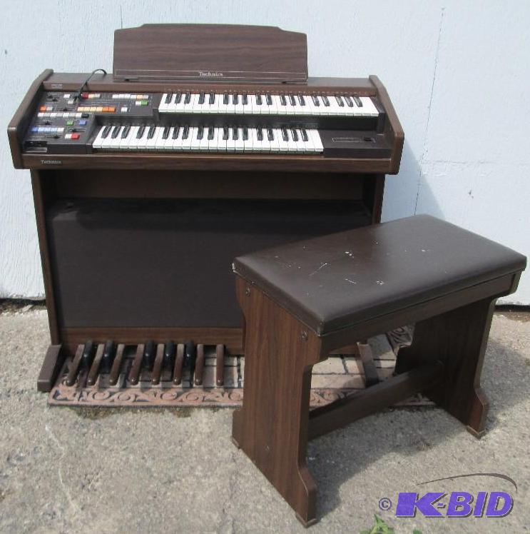 lot 208 image: electric organ and bench...