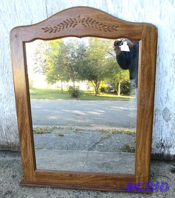 lot 29 image: Mirror with hanging hooks in back, 35 wide, 4...