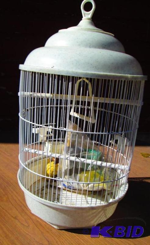 lot 61 image: Bird cage with assorted accessories...