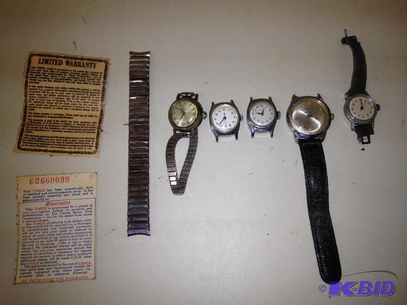 5 Vintage Watches&nbsp Westclox, Caravelle, ...