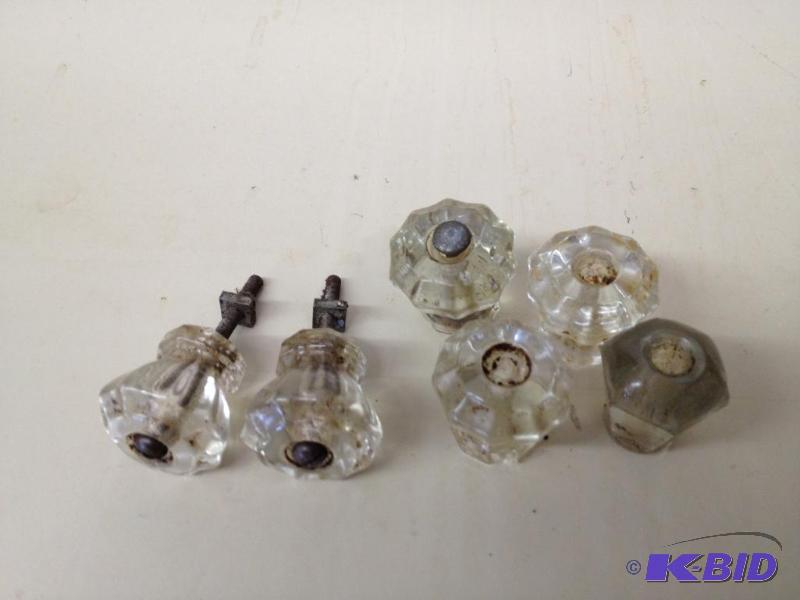6 Antique Glass Cabinet  Drawer Knobs&nbsp...