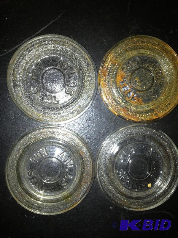 4 Atlas Glass Jar Lids, 2 12&quot...