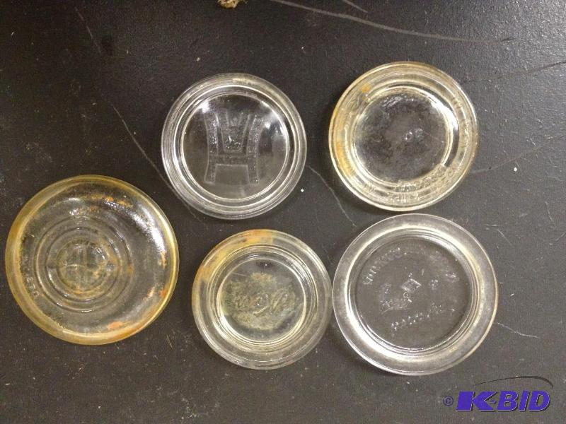 5 Assorted Glass Jar Lids&nbsp...