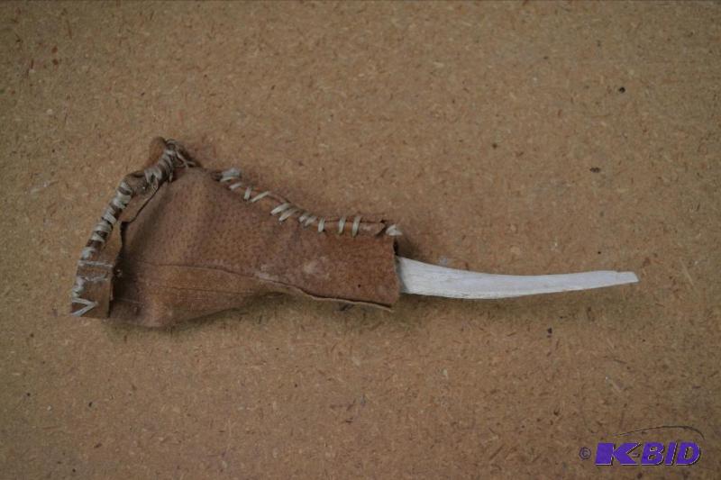 lot 97 image: Deer Antler in Leather Pouch
