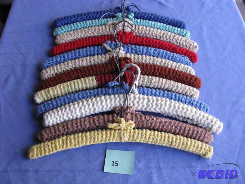 lot 15 image: 12 Vintage Crocheted Hangers. Clean from smok...