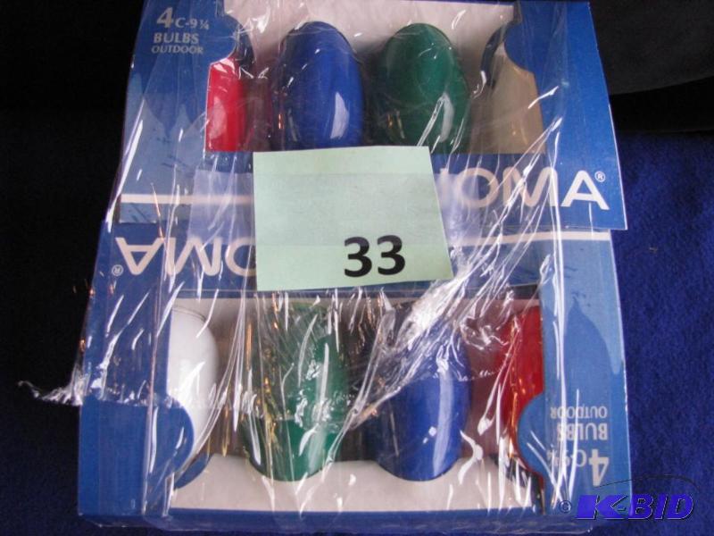 lot 33 image: 10 Packages of 4 Colored Light Bulbs. Indoor...