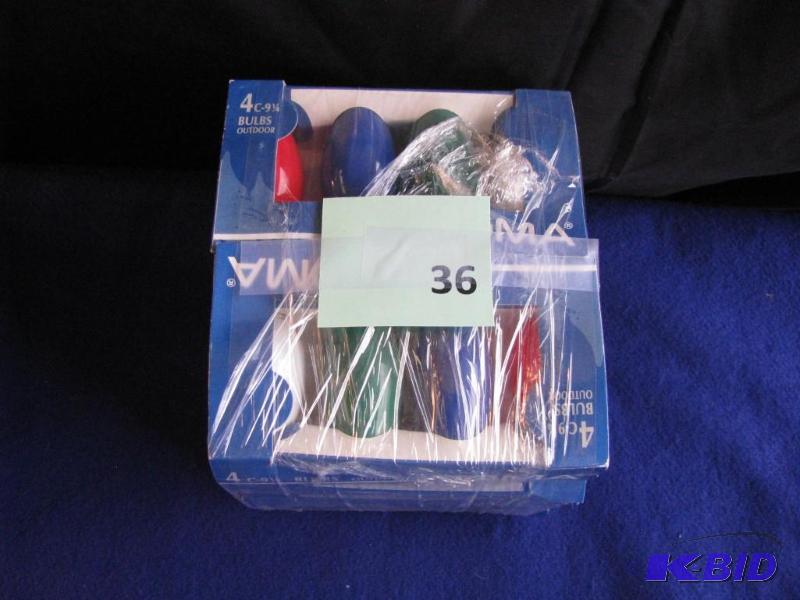 lot 36 image: 10 Packages of 4 Colored Light Bulbs. Indoor...