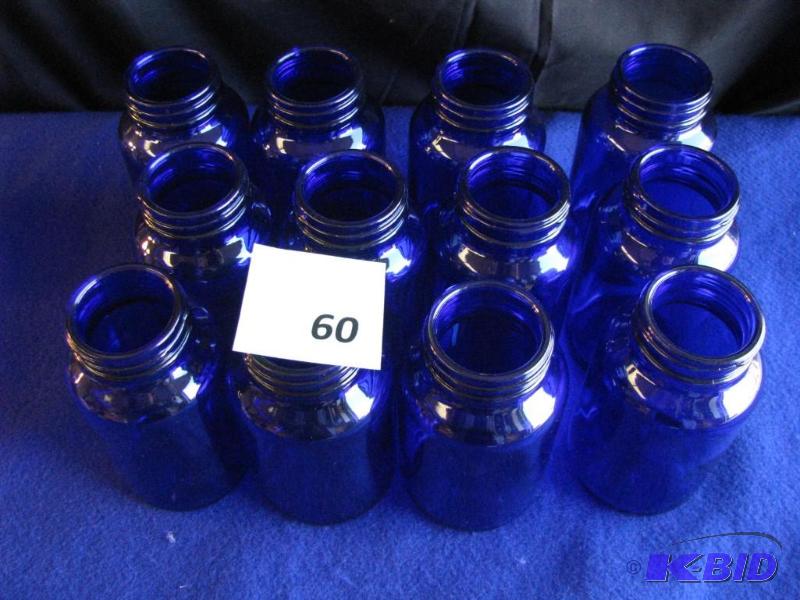 lot 60 image: 12 Cobalt Blue Jars. 200ml...