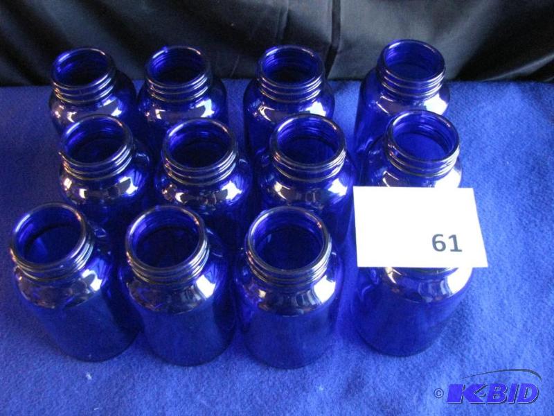 lot 61 image: 12 Cobalt Blue Jars. 200ml...