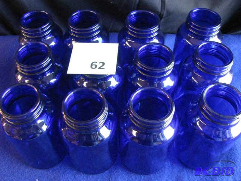 lot 62 image: 12 Cobalt Blue Jars. 200ml...