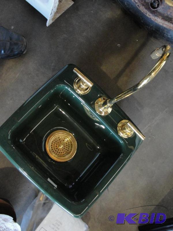 Kohler Dark Green Bar Sink with Faucet...
