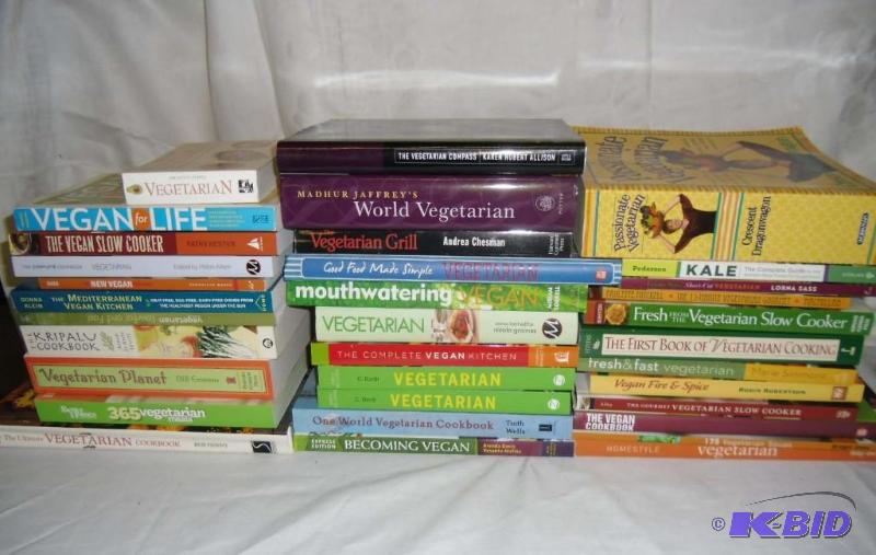 lot 20009 image: 33 Vegetarian and Vegan Organic Recipe Cookbooks -  Good to New Condition