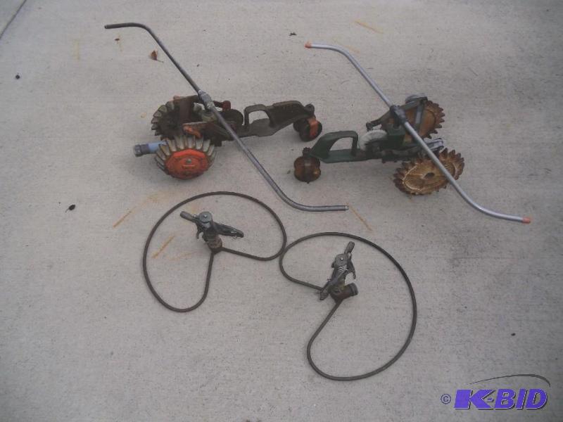 lot 20017 image: Vintage Cast Iron Walking Traveling Yard Sprinkler Sears Roebeck & K  Rainbird Sprinklers