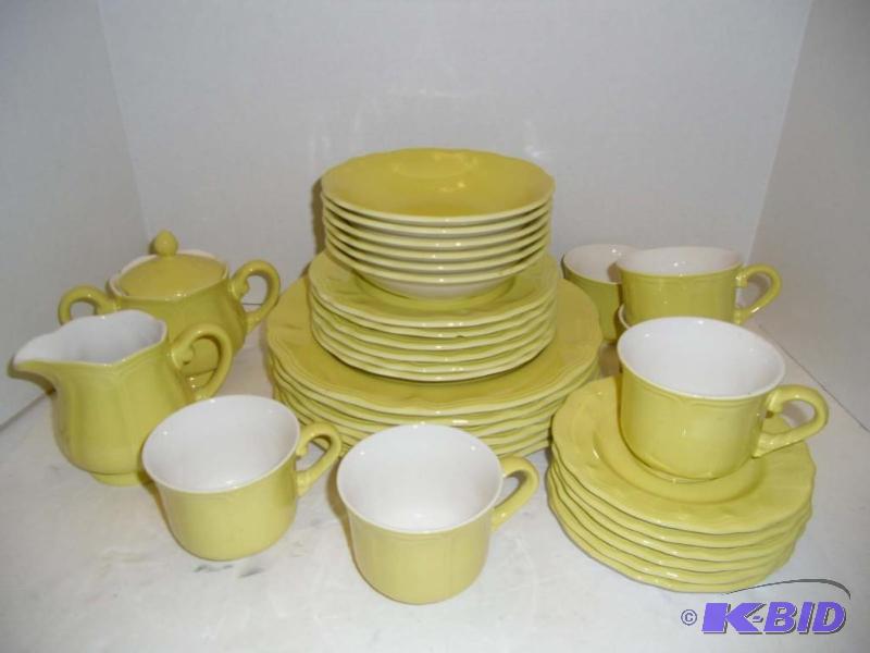 lot 20023 image: Buttercup Yellow Federalist Ironstone Dishes Made in Japan