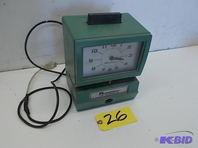 lot 26 image: Acroprint Time Clock, Works...