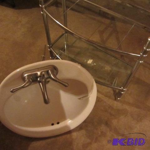 Porcelain Sink, Bath Shelf