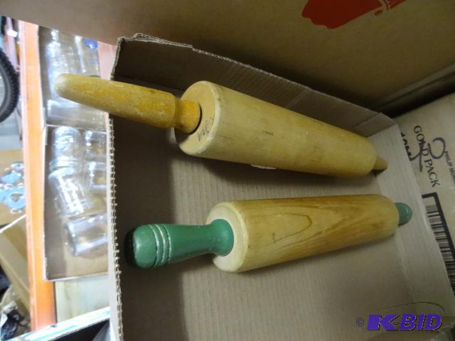 lot 100 image: 2 wood rolling pins...
