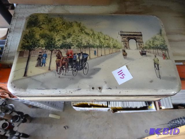 lot 115 image: Vintage metal tin...
