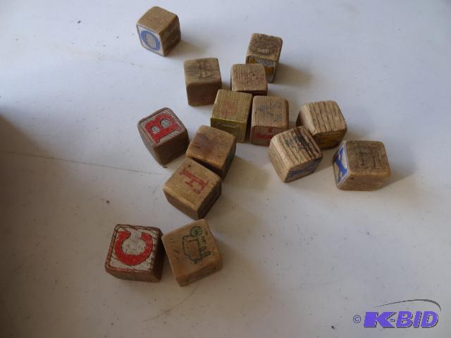 lot 124 image: Vintage kids wood blocks...
