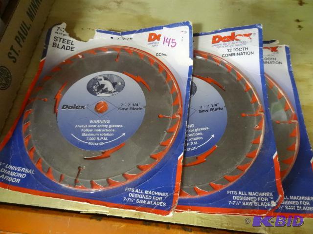 lot 145 image: 3 Saw Blades. 7 14" New...
