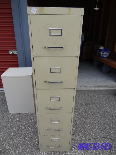 lot 15 image: 15" metal 5 drawer file cabinet....