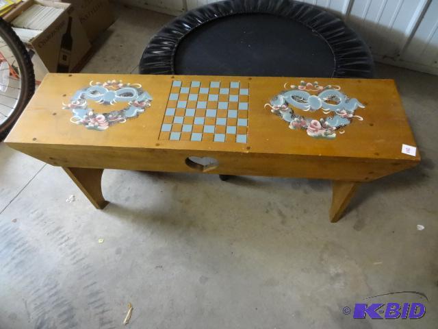 lot 150 image: Wood Decorative Bench. 42 x 11 x 17...