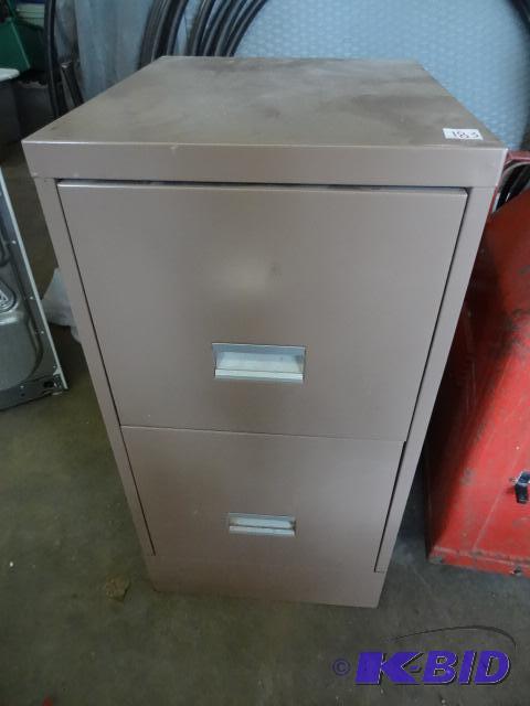 lot 183 image: 15" metal 2 drawer file cabinet...