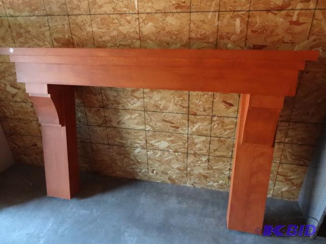 lot 57 image: Wood fireplace mantle. 85 x 15 x 54...