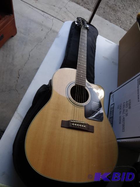 lot 80 image: Epiphone acoustic guitar. Model AJ-200SCE Nat...