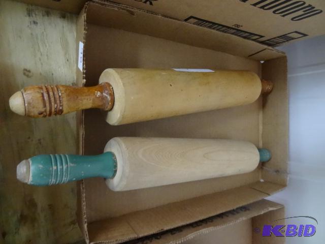lot 98 image: 2 wood rolling pins...