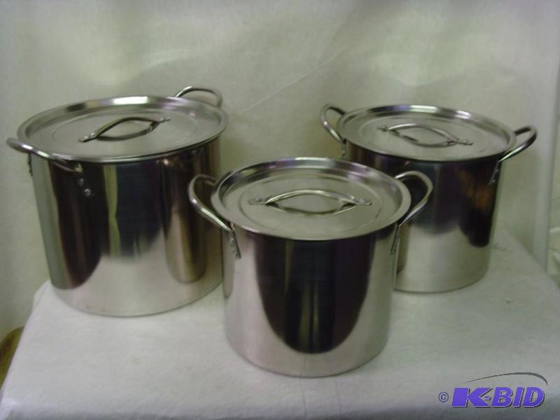 3 Piece Stainless Stock Pot Set