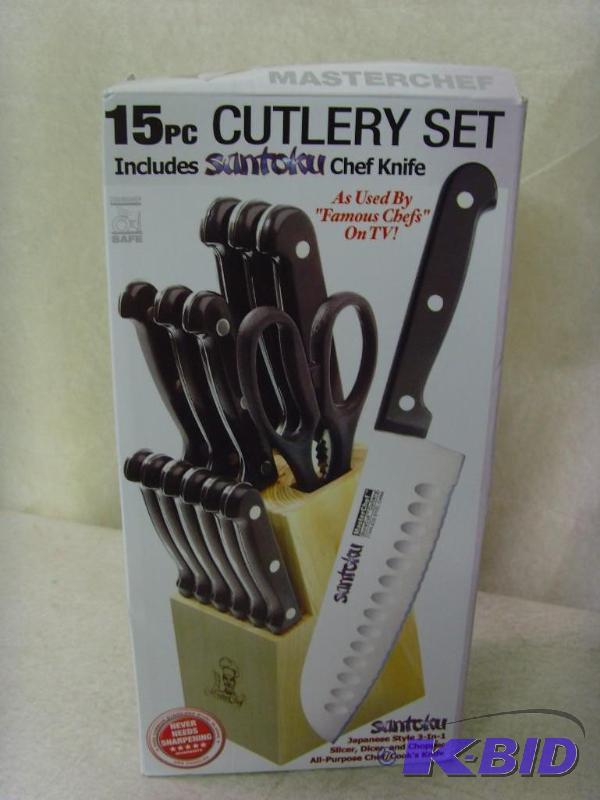 15 Piece Cutlery Set with Santoku