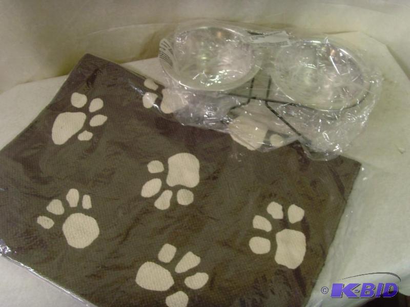 Pet Bowls & Mat Set