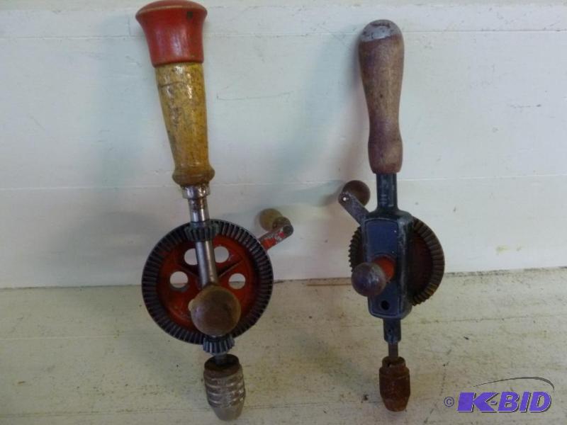 lot 102 image: Lot of two vintage hand drills....