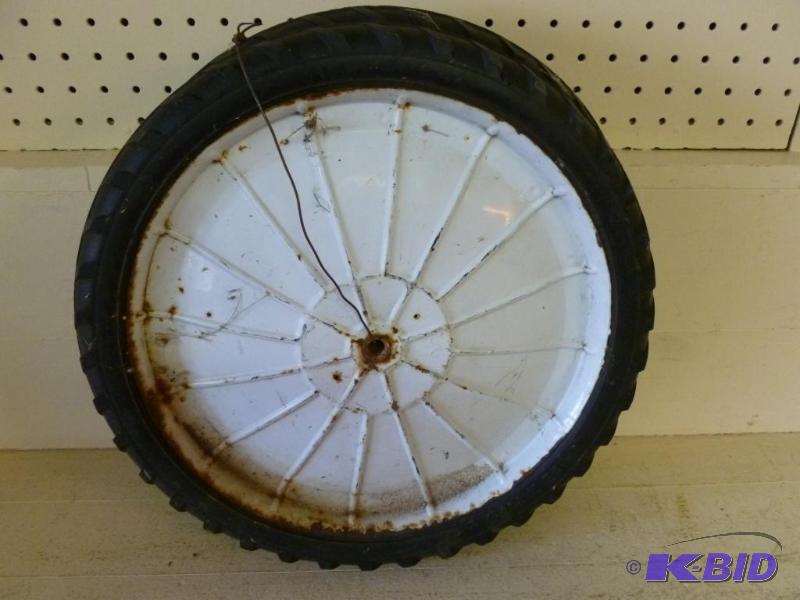 lot 13 image: Lot of two large vintage peddle tractor rear ...