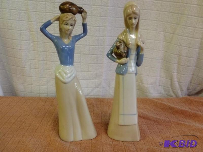 lot 145 image: Lot of two large porcelain figurines that mea...