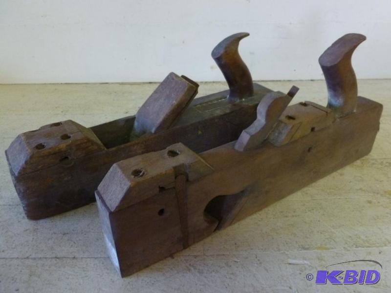 lot 160 image: Lot of two antique wood planes that measure a...