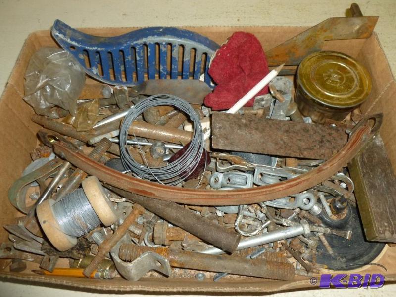 lot 215 image: Large lot of bolts, pulleys, wire and other h...