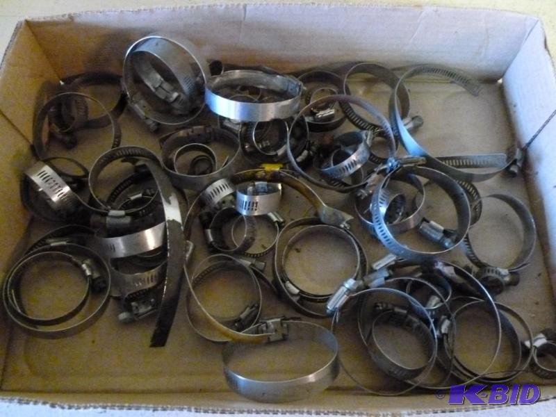 lot 216 image: Large lot of automotive hose clamps....