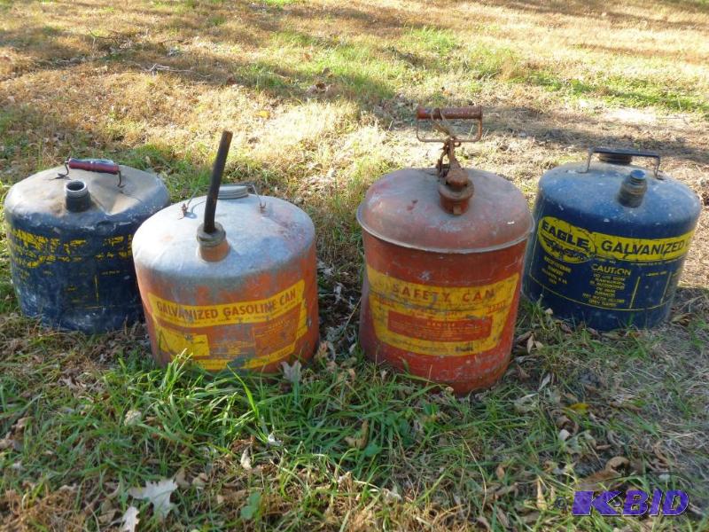 lot 235 image: Lot of four large Eagle metal gas cans....