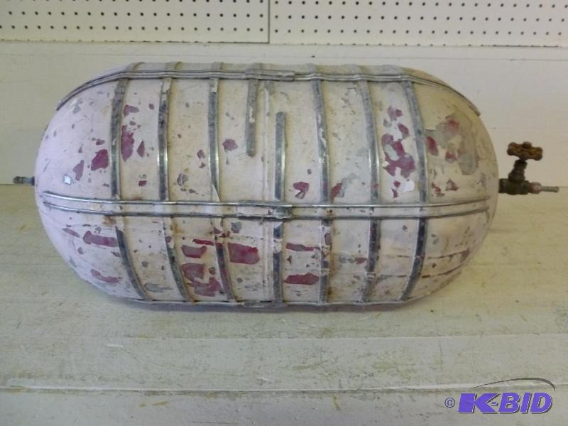 lot 51 image: Large air tank, measures 12" across x 2...
