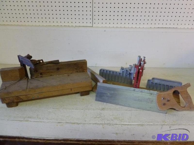 lot 53 image: This lot consists of two miter box hand saw s...
